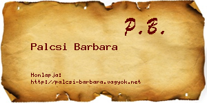 Palcsi Barbara névjegykártya